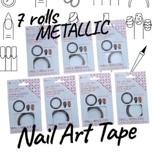 7 Rolls GOLD Nail Art Tape, Self-Adhesive - Metallic